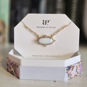 BP Iridescent Opal Necklace in Gold